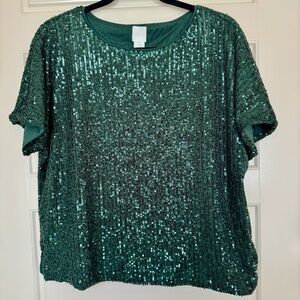TS12 Flash Sale: Bejeweled Bargains - H&M Green Sequined Top